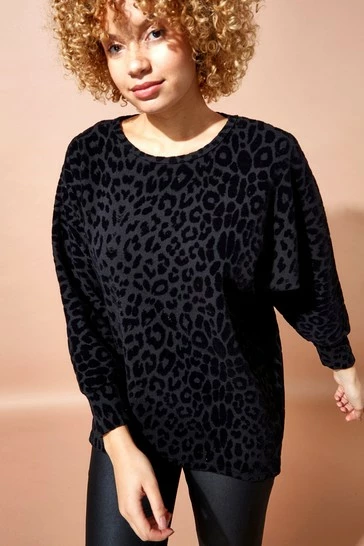 Roman Black Animal Flock Print Top 7 Roman Black Animal Flock Print Top - Image 5