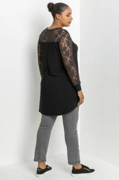 Roman Black Curve Metallic Lace Yoke Top 8 Roman Black Curve Metallic Lace Yoke Top -Roman Sales Shop unnamed file 8703