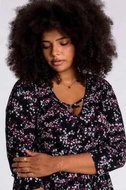 Roman Purple Curve Floral Cross Detail Tunic Top 10 Roman Purple Curve Floral Cross Detail Tunic Top -Roman Sales Shop unnamed file 8710