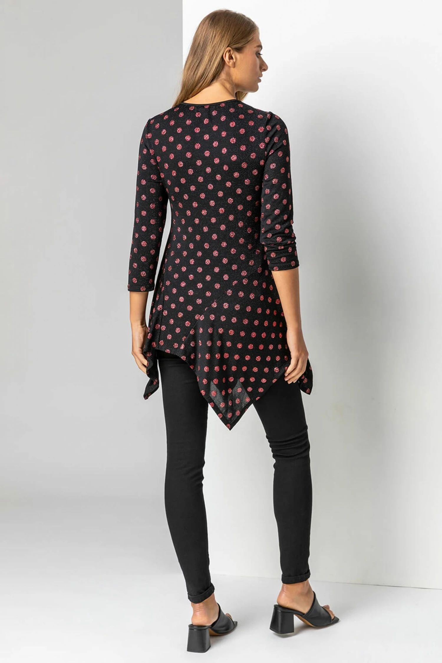 Roman Red Shimmer Spot Hanky Hem Top 5 Roman Red Shimmer Spot Hanky Hem Top - Image 3