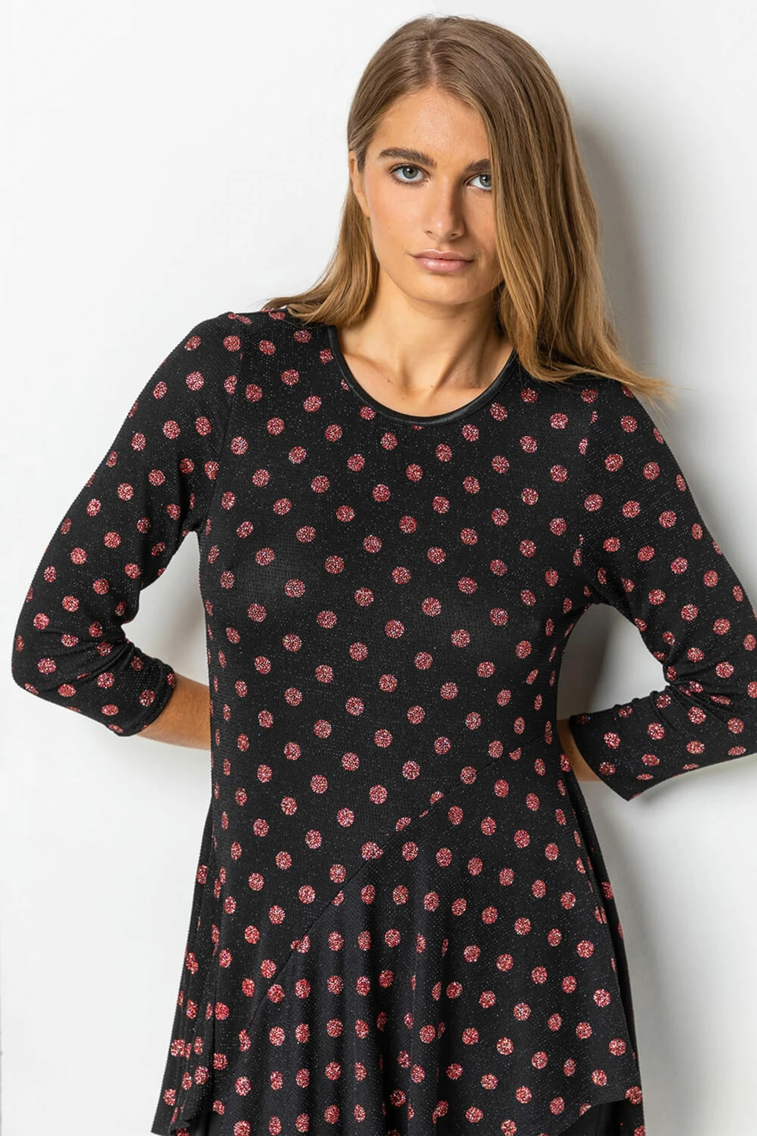 Roman Red Shimmer Spot Hanky Hem Top 6 Roman Red Shimmer Spot Hanky Hem Top - Image 4