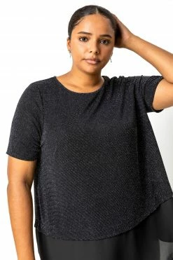 Roman Brown Curve Sparkle Overlay Top -Roman Sales Shop unnamed file 8725