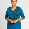 Roman Blue Curve Floral Embellished Jersey Top 2 Roman Blue Curve Floral Embellished Jersey Top -Roman Sales Shop unnamed file 8727