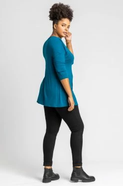 Roman Blue Curve Floral Embellished Jersey Top -Roman Sales Shop unnamed file 8729