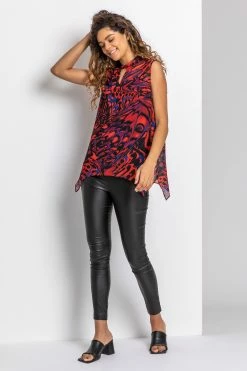Roman Red Abstract Butterfly Print Keyhole Top 11 Roman Red Abstract Butterfly Print Keyhole Top -Roman Sales Shop unnamed file 8735