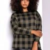 Roman Green Curve Check Print Long Sleeve Top 1 Roman Green Curve Check Print Long Sleeve Top -Roman Sales Shop unnamed file 8738
