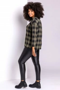 Roman Green Curve Check Print Long Sleeve Top 10 Roman Green Curve Check Print Long Sleeve Top -Roman Sales Shop unnamed file 8740