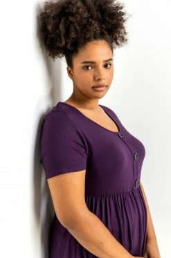 Roman Purple Curve Plain Buttoned Detail Top 10 Roman Purple Curve Plain Buttoned Detail Top -Roman Sales Shop unnamed file 8747