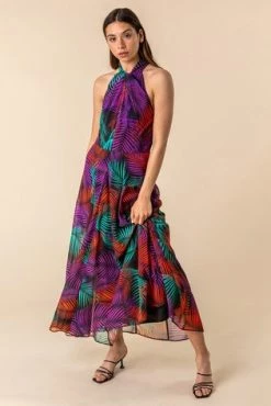Roman Multi Tropical Print Halter Neck Maxi Dress 11 Roman Multi Tropical Print Halter Neck Maxi Dress -Roman Sales Shop unnamed file 875