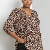 Roman Brown Curve Animal Print Pintuck Blouse 2 Roman Brown Curve Animal Print Pintuck Blouse -Roman Sales Shop unnamed file 8754