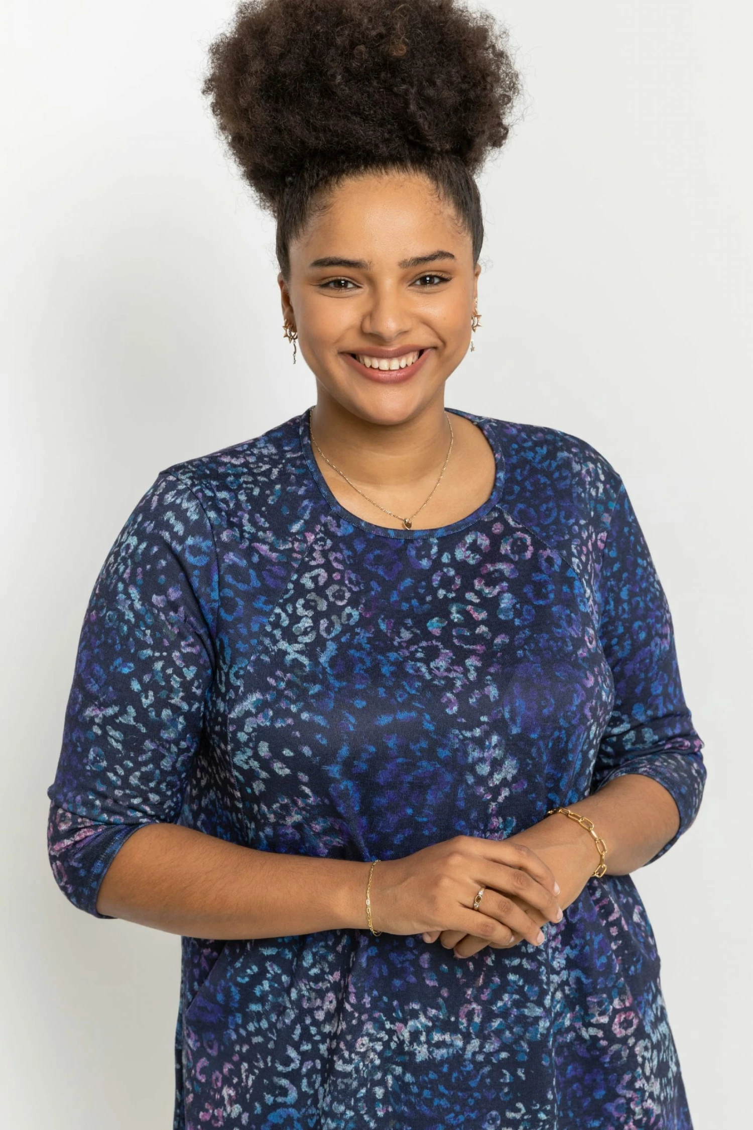 Roman Blue Curve Animal Print Pocket Top 6 Roman Blue Curve Animal Print Pocket Top - Image 4