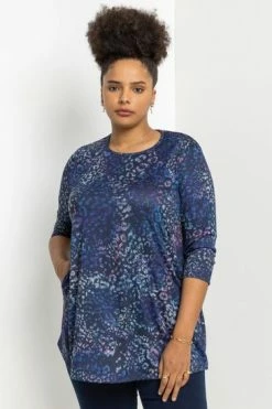 Roman Blue Curve Animal Print Pocket Top 11 Roman Blue Curve Animal Print Pocket Top -Roman Sales Shop unnamed file 8763