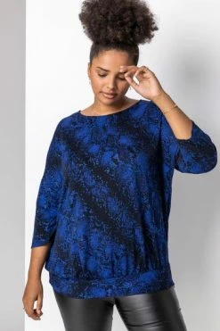 Roman Blue Curve Batwing Sparkle Snake Print Top 11 Roman Blue Curve Batwing Sparkle Snake Print Top -Roman Sales Shop unnamed file 8768