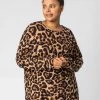 Roman Brown Curve Animal Print Side Split Top 2 Roman Brown Curve Animal Print Side Split Top -Roman Sales Shop unnamed file 8769