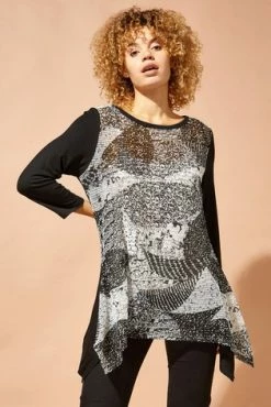 Roman Black Abstract Print Hanky Hem Top 11 Roman Black Abstract Print Hanky Hem Top -Roman Sales Shop unnamed file 8778