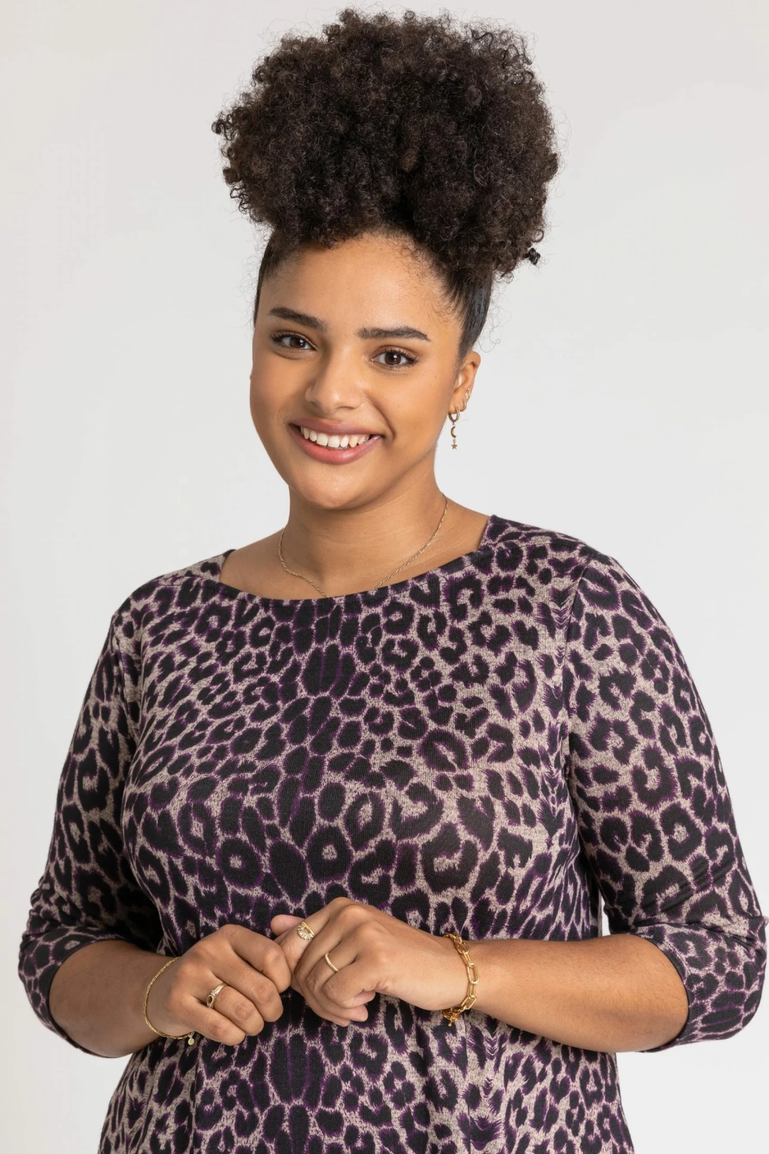 Roman Purple Curve Animal Print Jersey Top 7 Roman Purple Curve Animal Print Jersey Top - Image 5