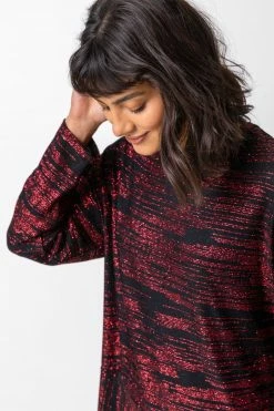 Roman Red Contrast Shimmer Stripe Print Top 10 Roman Red Contrast Shimmer Stripe Print Top -Roman Sales Shop unnamed file 8794