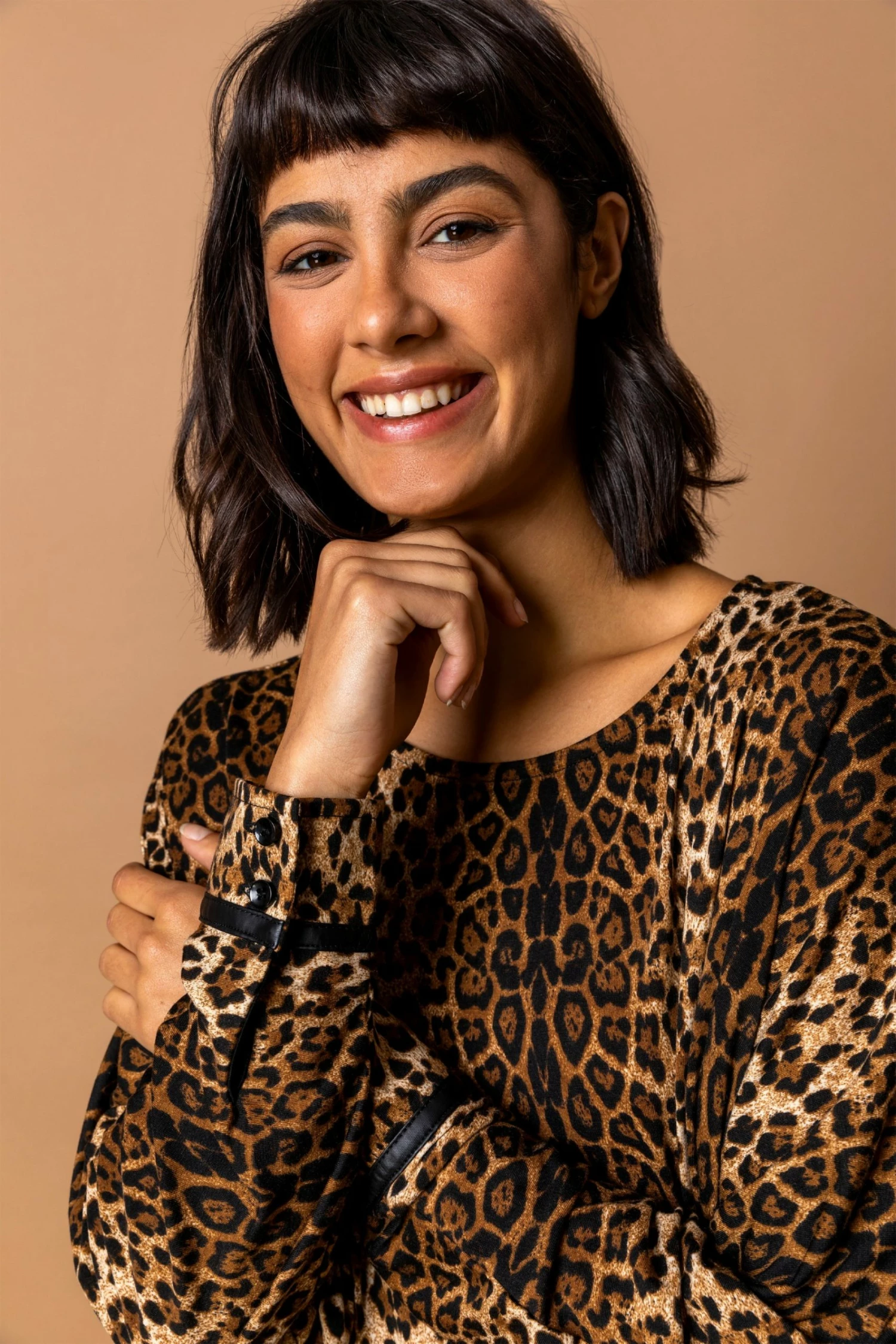 Roman Brown Animal Print Tunic Top 6 Roman Brown Animal Print Tunic Top - Image 4