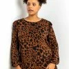 Roman Brown Curve Animal Print Frill Detail Tunic 1 Roman Brown Curve Animal Print Frill Detail Tunic -Roman Sales Shop unnamed file 8801
