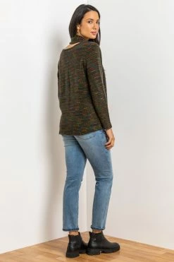 Roman Green Textured Yarn Top With Scarf 9 Roman Green Textured Yarn Top With Scarf -Roman Sales Shop unnamed file 8808