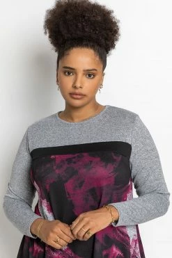 Roman Red Curve Abstract Print Contrast Top -Roman Sales Shop unnamed file 8824