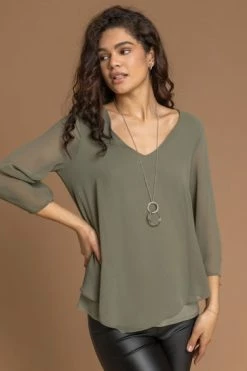 Roman Red Necklace Trim Sleeve Tie Top 15 Roman Red Necklace Trim Sleeve Tie Top -Roman Sales Shop unnamed file 8833