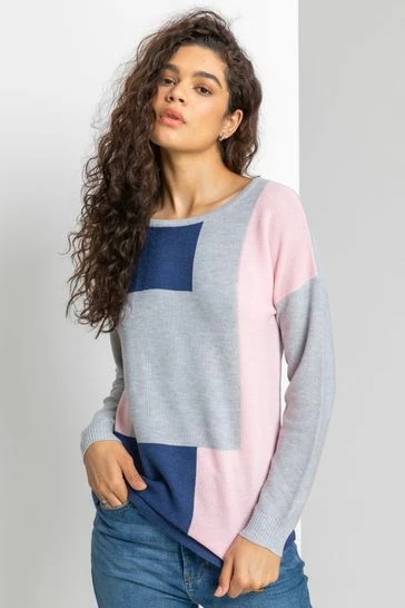 Roman Red Colour Block Ribbed Jumper 7 Roman Red Colour Block Ribbed Jumper - Image 6