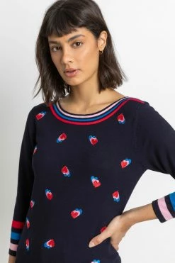 Roman Blue Heart Embroidered Stripe Print Jumper 13 Roman Blue Heart Embroidered Stripe Print Jumper -Roman Sales Shop unnamed file 8849