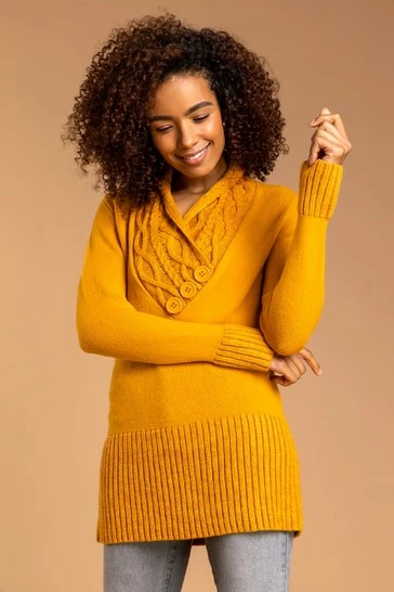 Roman Black V Neck Overlap Button Detail Jumper 8 Roman Black V Neck Overlap Button Detail Jumper - Image 6