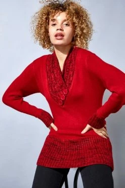 Roman Black V Neck Overlap Button Detail Jumper 19 Roman Black V Neck Overlap Button Detail Jumper -Roman Sales Shop unnamed file 8862