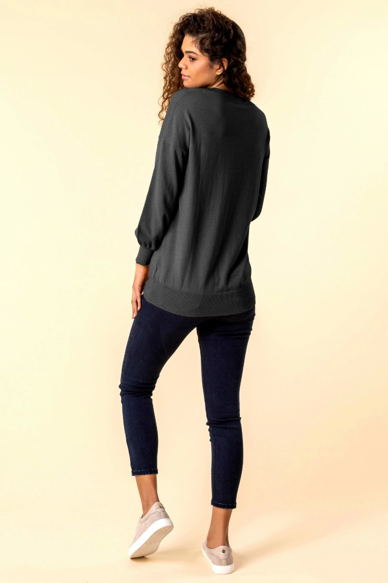 Roman Grey V-Neck Long Sleeve Jumper 4 Roman Grey V-Neck Long Sleeve Jumper - Image 2