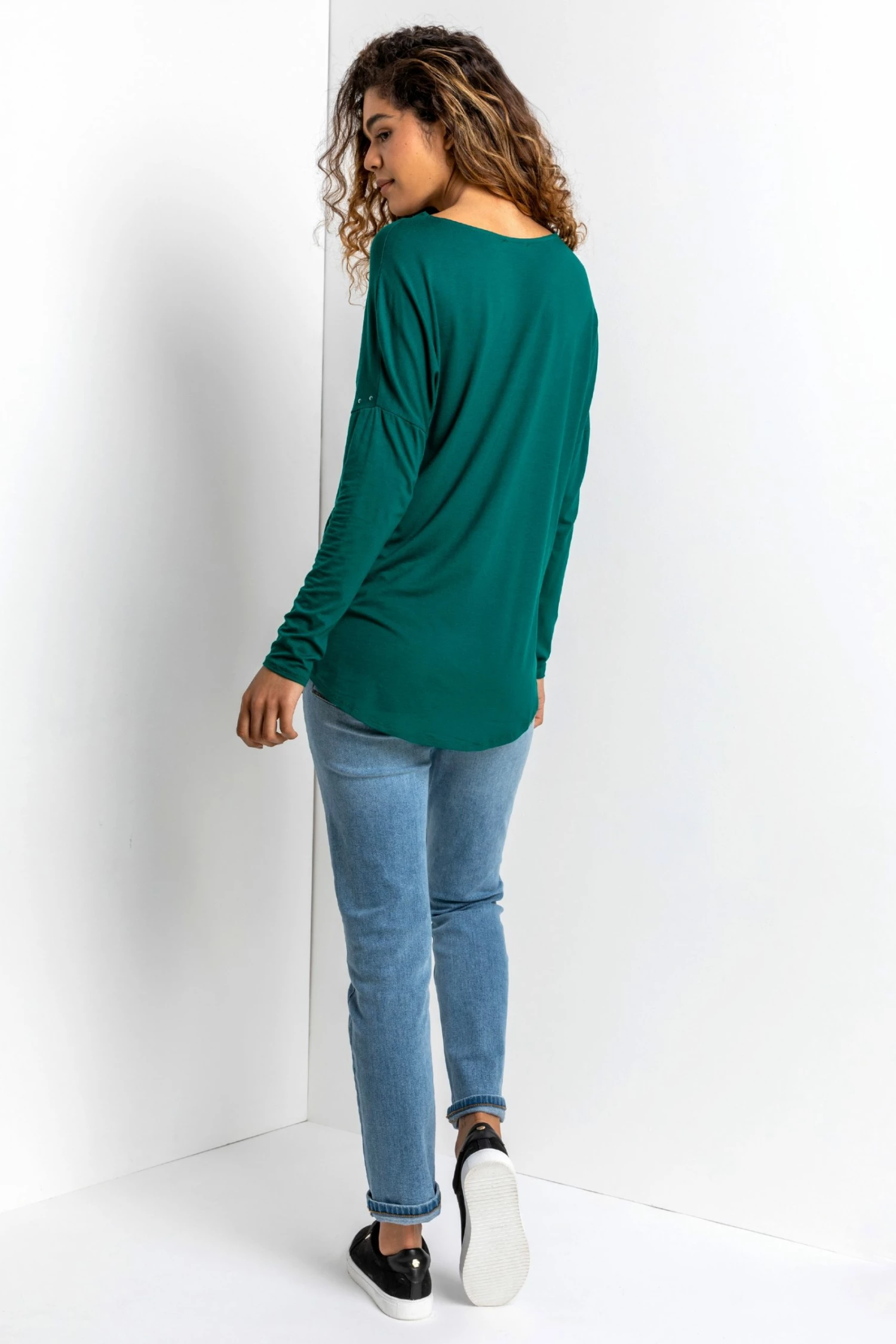 Roman Green Stud Detail Jersey Jumper Top 4 Roman Green Stud Detail Jersey Jumper Top - Image 2