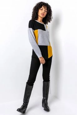 Roman Yellow Colour Block Ribbed Jumper 8 Roman Yellow Colour Block Ribbed Jumper -Roman Sales Shop unnamed file 8889