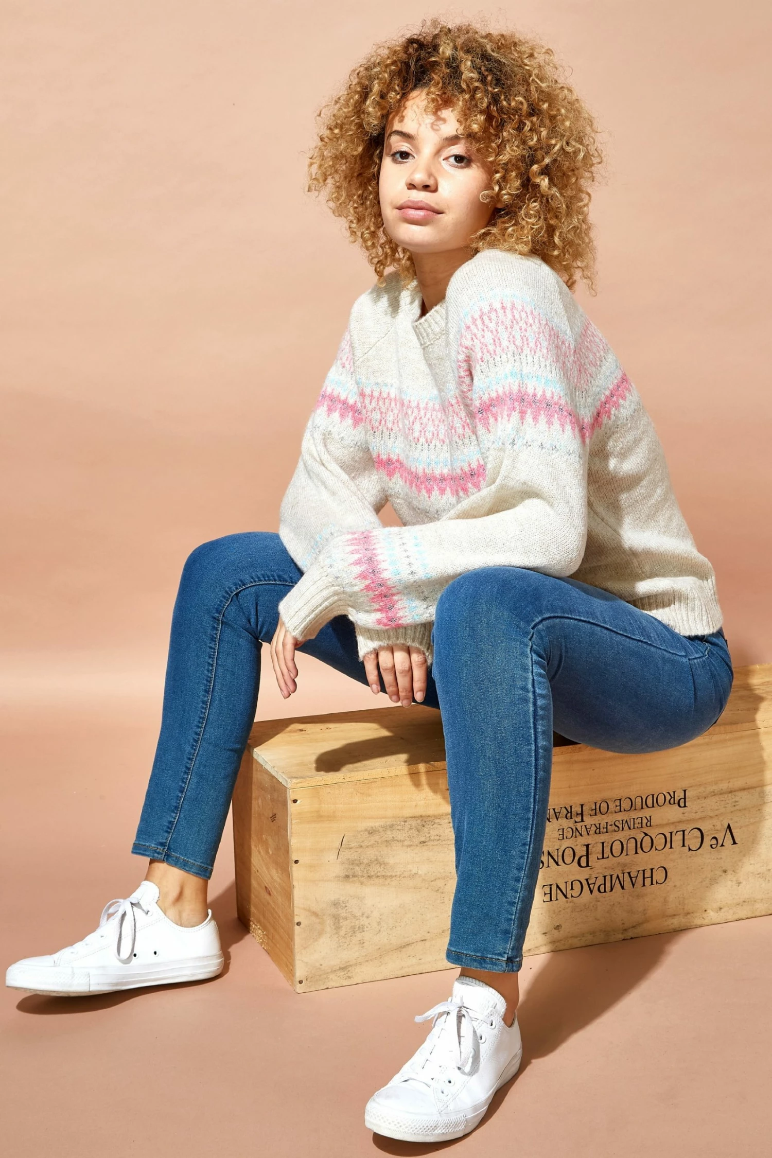 Roman Neutral Fairisle Shimmer Detail Jumper 4 Roman Neutral Fairisle Shimmer Detail Jumper - Image 2