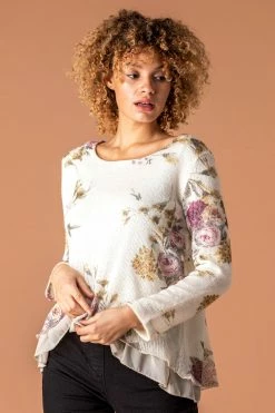Roman White Floral Print Overlay Jumper -Roman Sales Shop unnamed file 8900