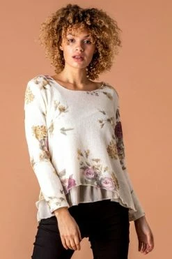 Roman White Floral Print Overlay Jumper -Roman Sales Shop unnamed file 8902