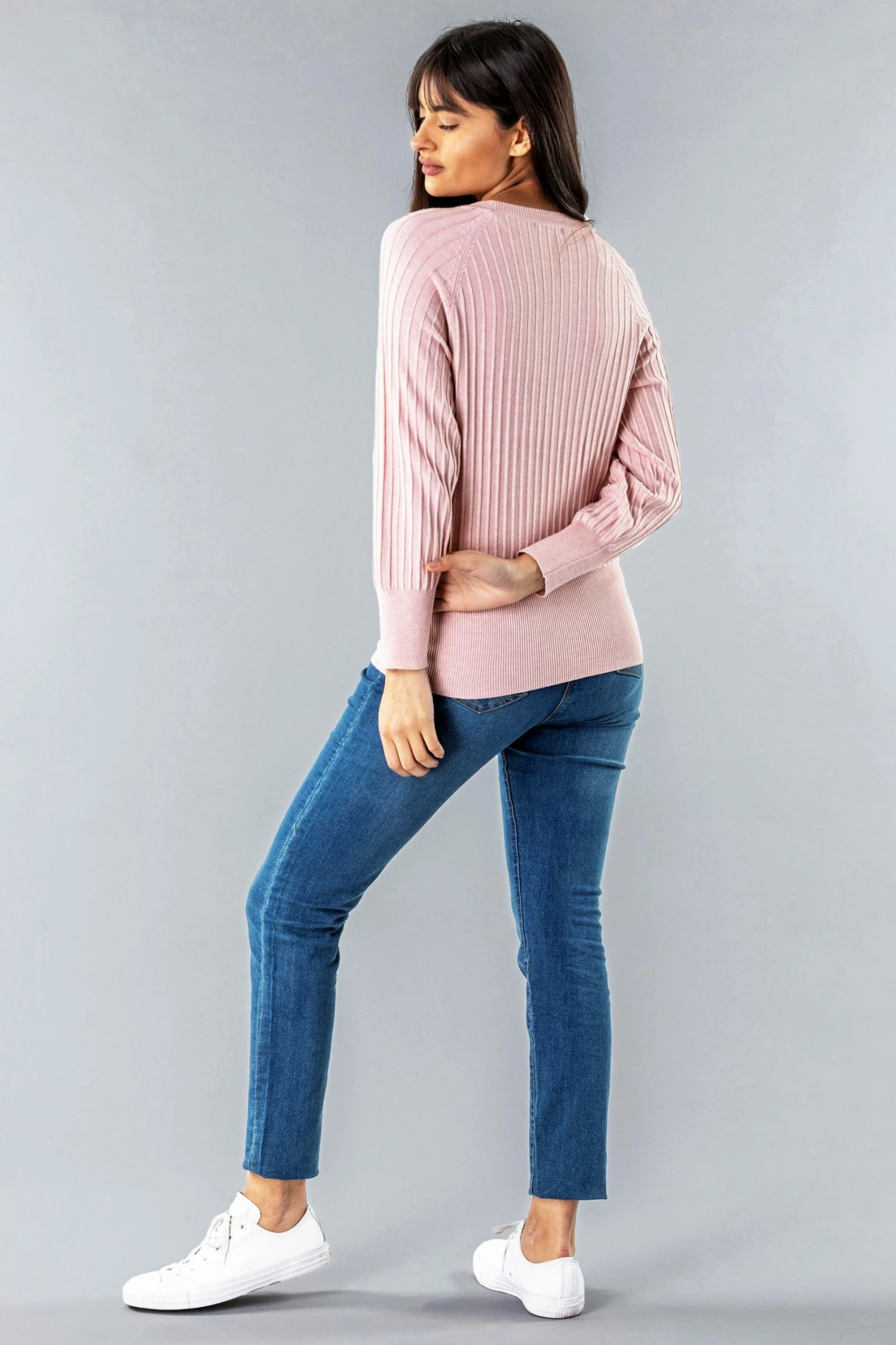 Roman Pink Button Detail Ribbed Jumper 5 Roman Pink Button Detail Ribbed Jumper - Image 3