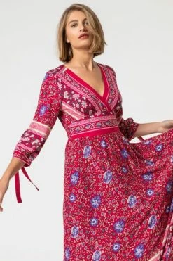 Roman Red Floral Border Print Maxi Dress 13 Roman Red Floral Border Print Maxi Dress -Roman Sales Shop unnamed file 891