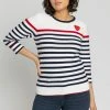 Roman White Heart Embroidered Stripe Print Jumper 2 Roman White Heart Embroidered Stripe Print Jumper -Roman Sales Shop unnamed file 8925