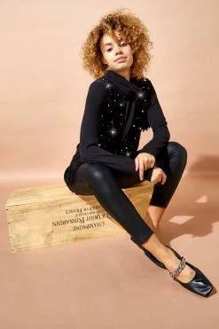 Roman Black Embellished Tunic Jumper With Scarf 9 Roman Black Embellished Tunic Jumper With Scarf -Roman Sales Shop unnamed file 8942