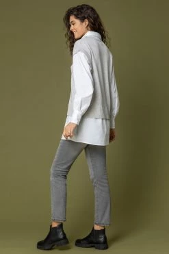 Roman Grey Cable Knit Shirt Collar Jumper 10 Roman Grey Cable Knit Shirt Collar Jumper -Roman Sales Shop unnamed file 8947