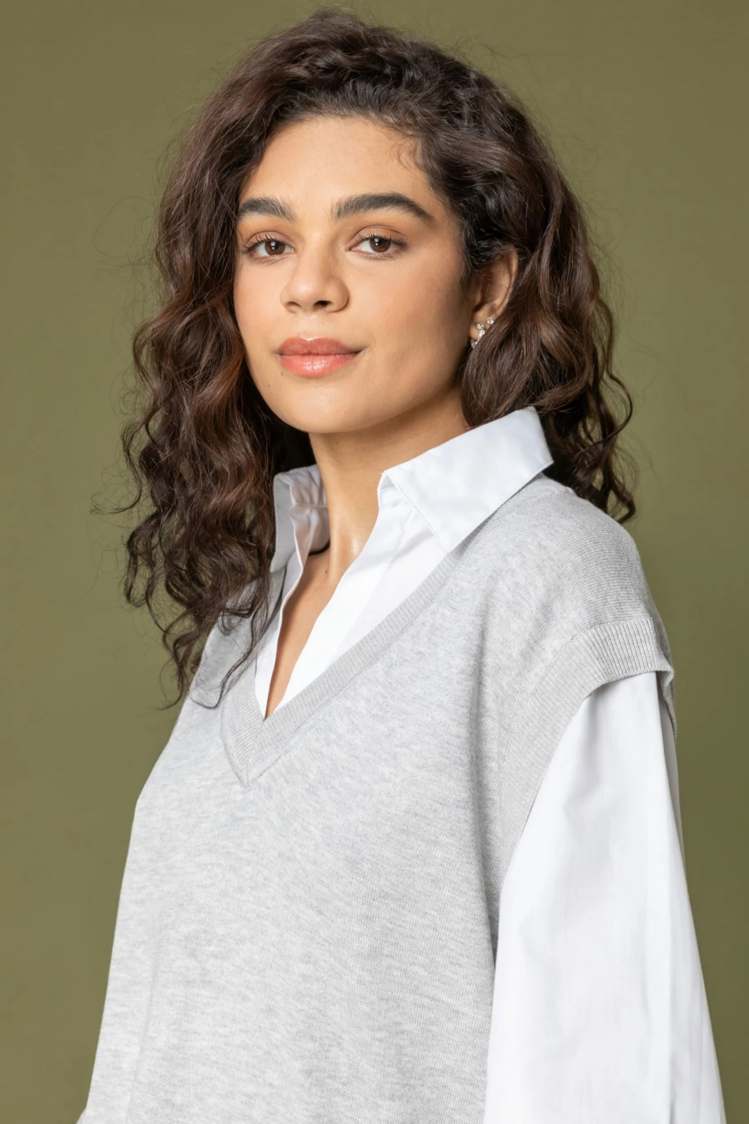 Roman Grey Cable Knit Shirt Collar Jumper 6 Roman Grey Cable Knit Shirt Collar Jumper - Image 4