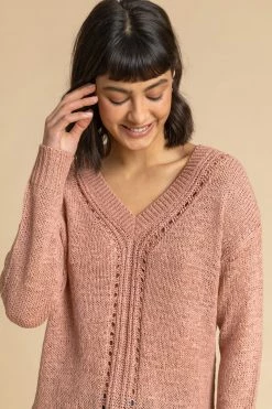 Roman Pink Tape Stitch Detail Jumper
