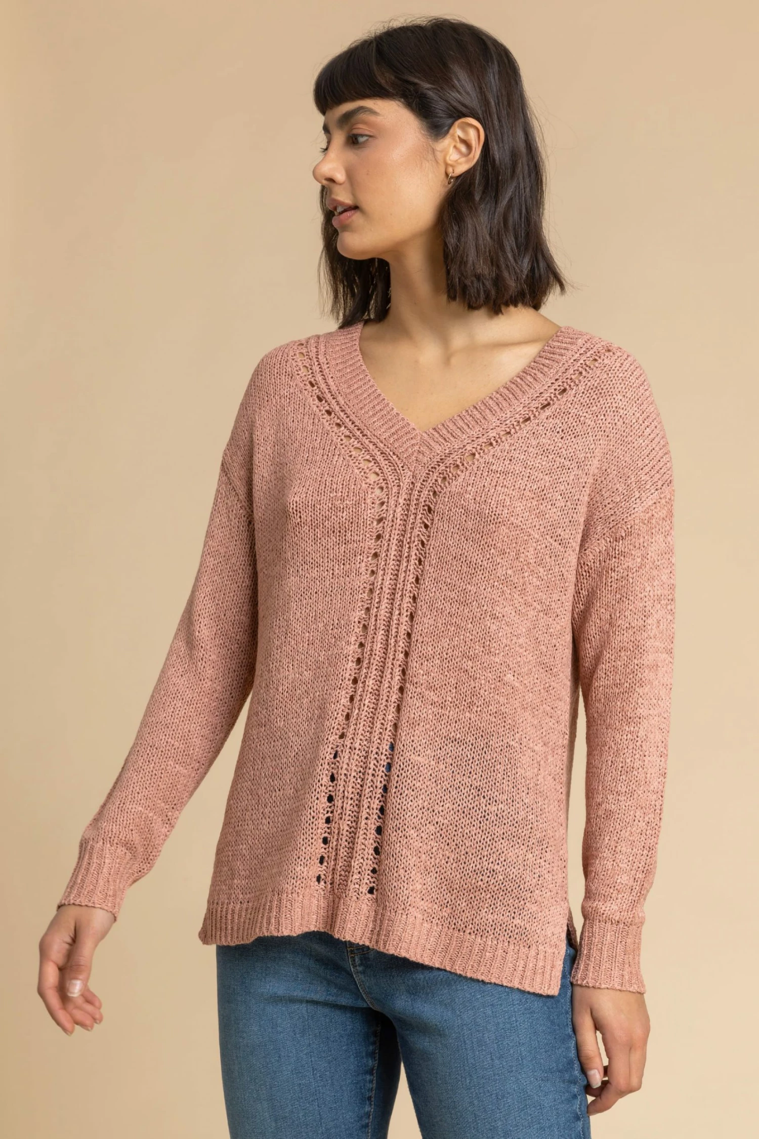 Roman Pink Tape Stitch Detail Jumper 6 Roman Pink Tape Stitch Detail Jumper - Image 4