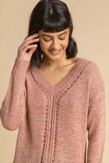 Roman Pink Tape Stitch Detail Jumper 7 Roman Pink Tape Stitch Detail Jumper - Image 5