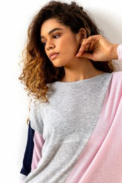 Roman Pink Colour Block Round Neck Jumper 12 Roman Pink Colour Block Round Neck Jumper -Roman Sales Shop unnamed file 8963