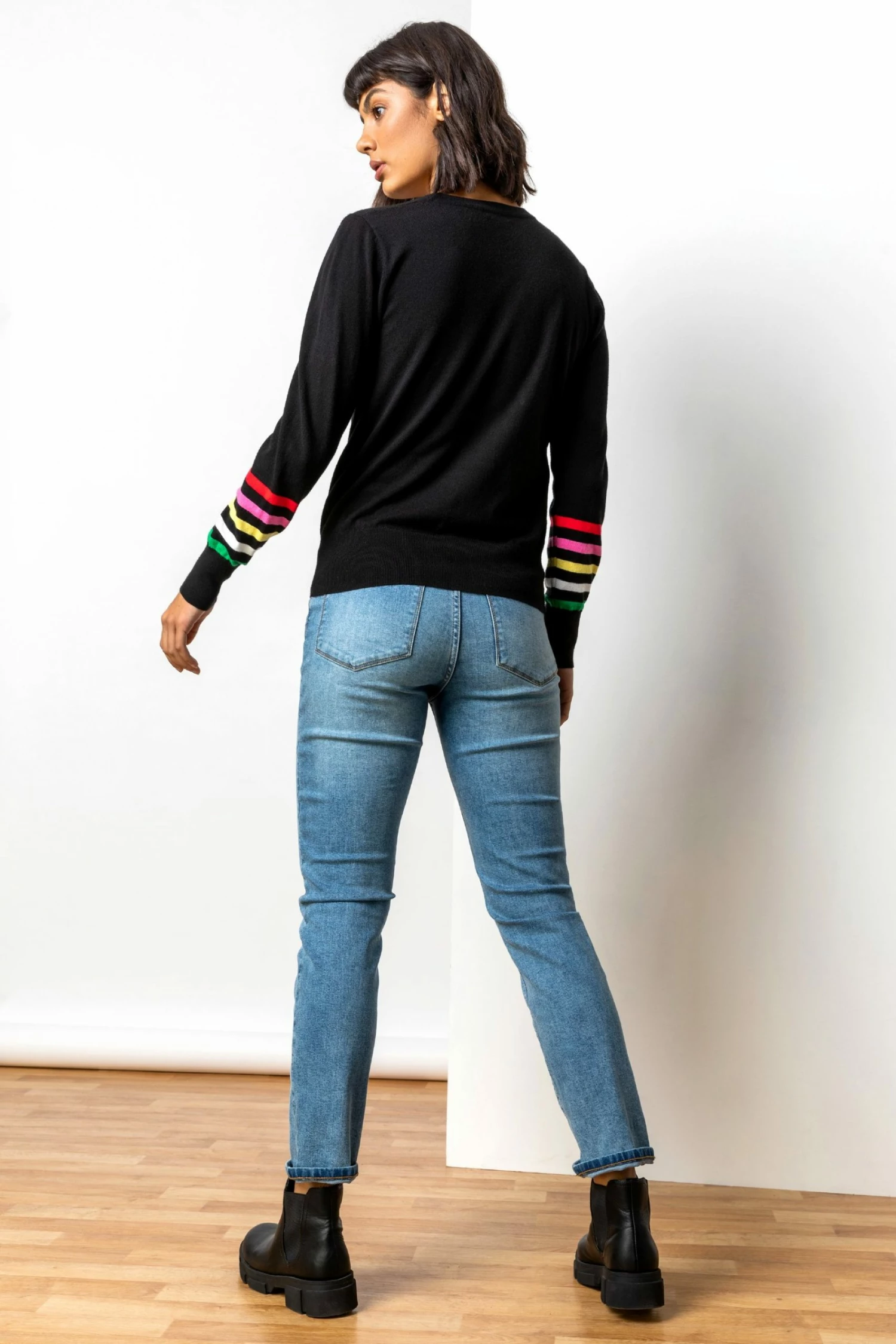 Roman Black Diamante Embellished Happy Jumper 4 Roman Black Diamante Embellished Happy Jumper - Image 2