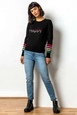 Roman Black Diamante Embellished Happy Jumper 9 Roman Black Diamante Embellished Happy Jumper -Roman Sales Shop unnamed file 8967