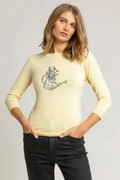Roman Yellow Floral Motif Embroidered Jumper -Roman Sales Shop unnamed file 8974