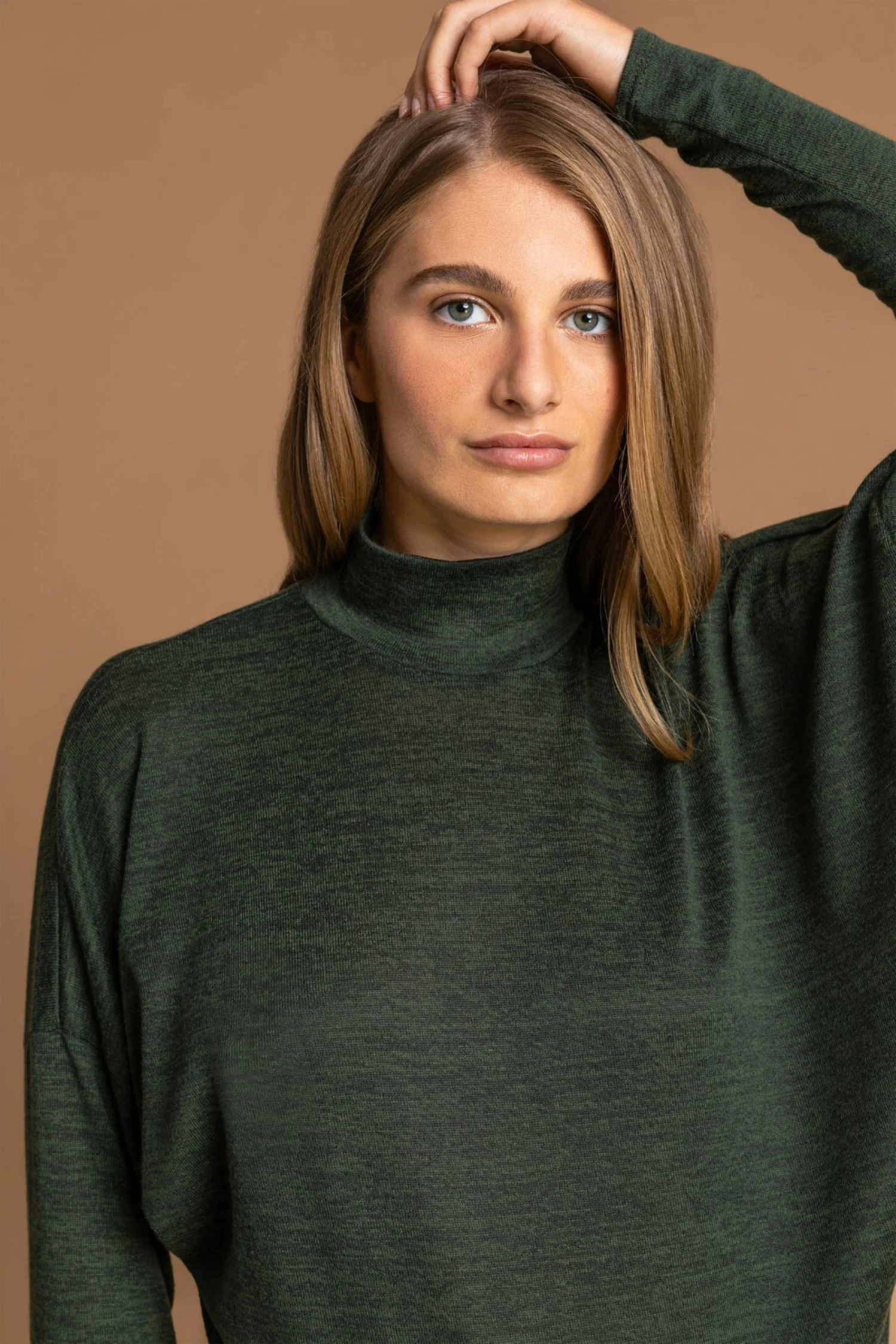 Roman Green Button Detail Turtle Neck Top 6 Roman Green Button Detail Turtle Neck Top - Image 4
